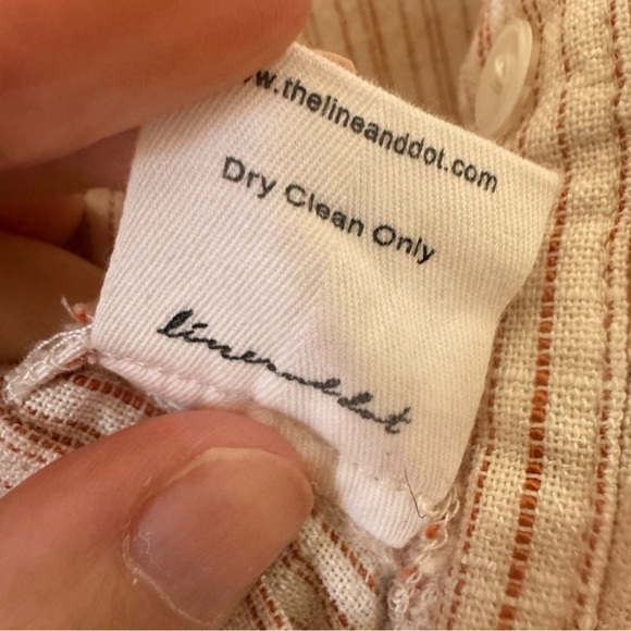 Line + Dot Pascal Jumpsuit Cream Orange Striped Size Small - Picture 16 of 16